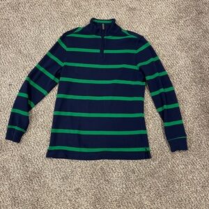 Navy and Green Striped Long Sleeve Shirt